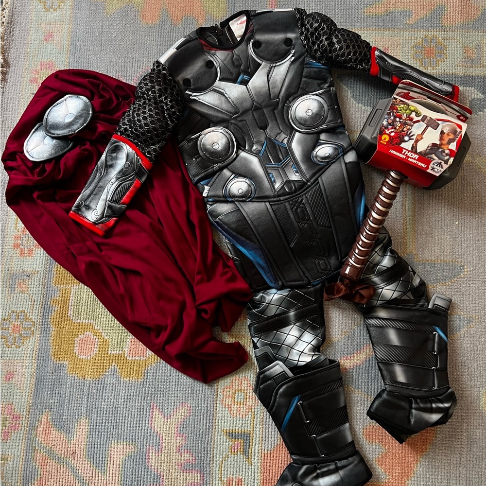 New in bag Avengers Thor Costume (with cape and hammer)